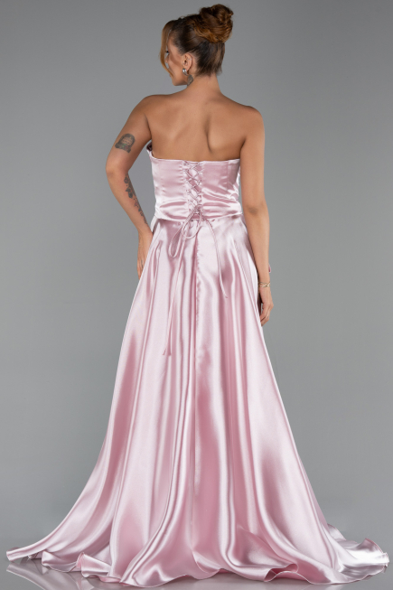 Abendkleid Lang Satin Puder ABU5767