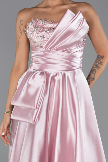 Abendkleid Lang Satin Puder ABU5767