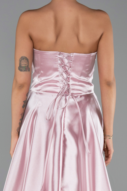 Abendkleid Lang Satin Puder ABU5767