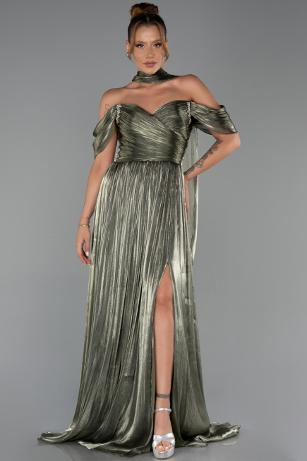 Abendkleid Lang Chiffon Khaki ABU6342