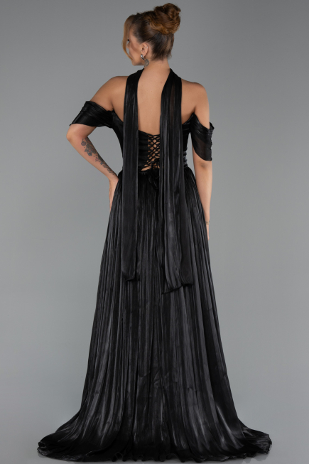 Abendkleid Lang Chiffon Schwarz ABU6342