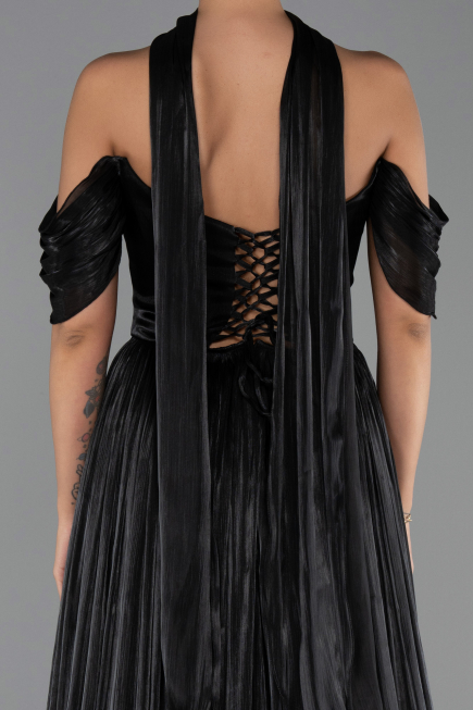Abendkleid Lang Chiffon Schwarz ABU6342