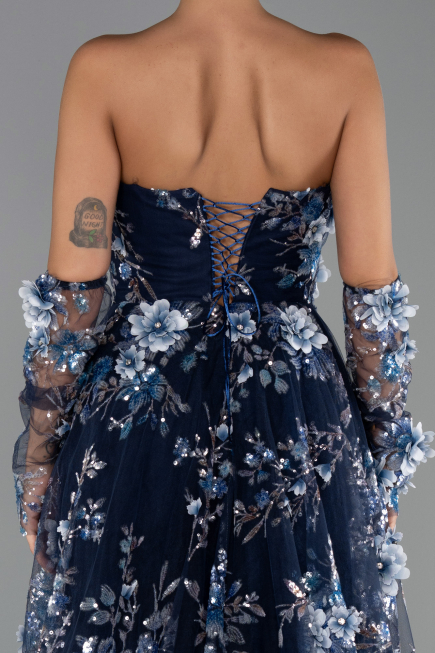 Abendkleid Lang Marineblau ABU6344