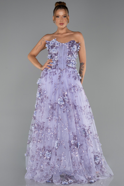 Abendkleid Lang Lila ABU6344