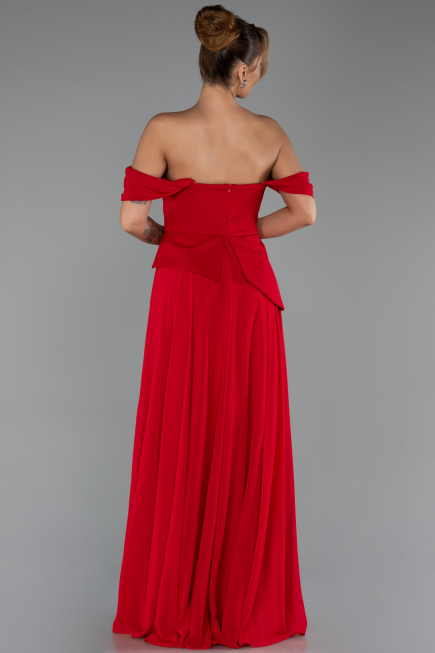 Abendkleid Lang Chiffon Rot ABU6345