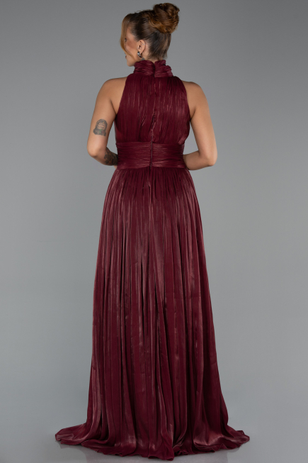 Abendkleid Lang Chiffon Weinrot ABU6352