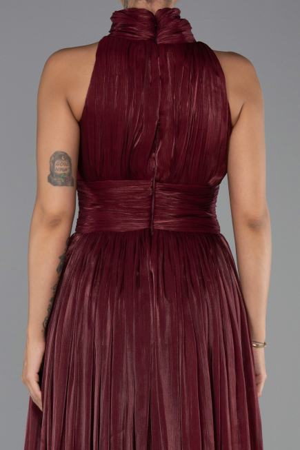 Abendkleid Lang Chiffon Weinrot ABU6352