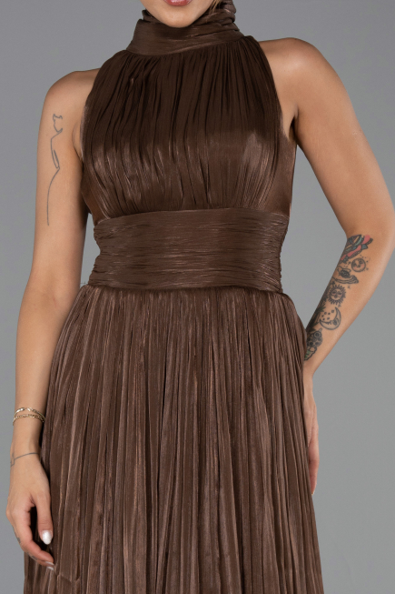 Abendkleid Lang Chiffon Braun ABU6352