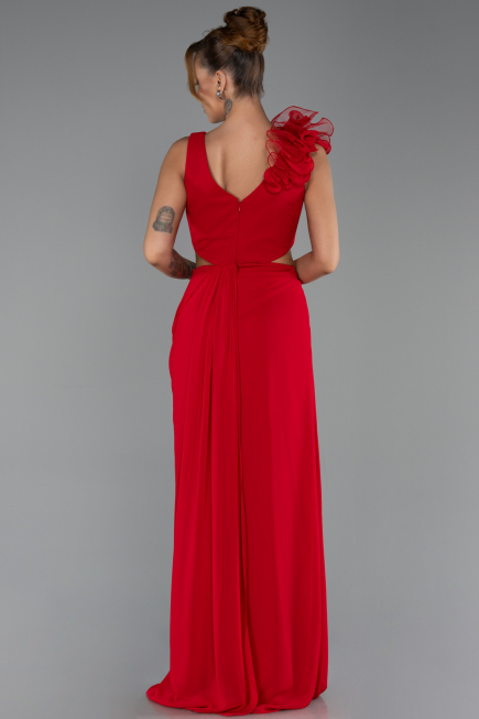 Abschlusskleid Lang Chiffon Rot ABU6354