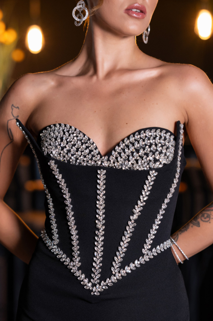 Abendkleid Lang Schwarz ABU6327