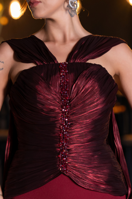 Abendkleid Lang Weinrot ABU6326
