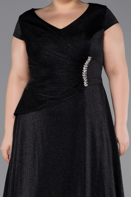 Abendkleid in Übergröße Lang Schwarz ABU6363