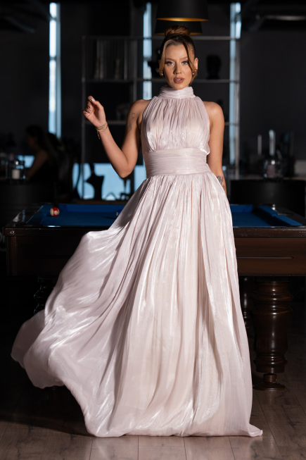 Abendkleid Lang Chiffon Beige ABU6352
