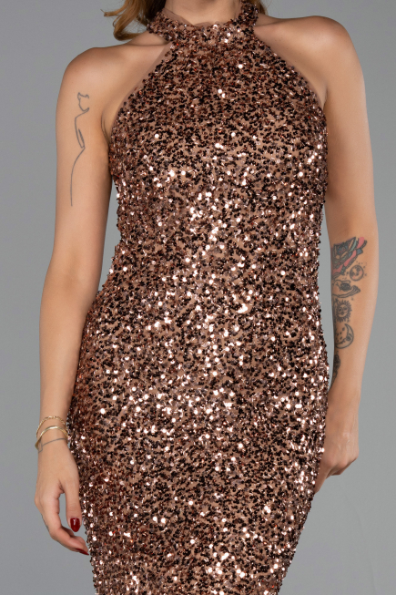 Abendkleid Lang Kupfer ABU6404