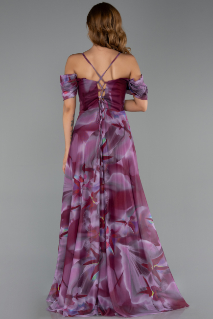 Abendkleid in Übergröße Lang Pflaume ABU6409