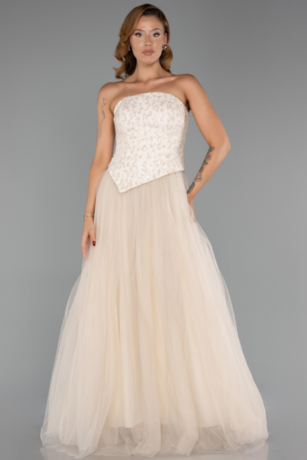 Abendkleid Lang Beige ABU6412