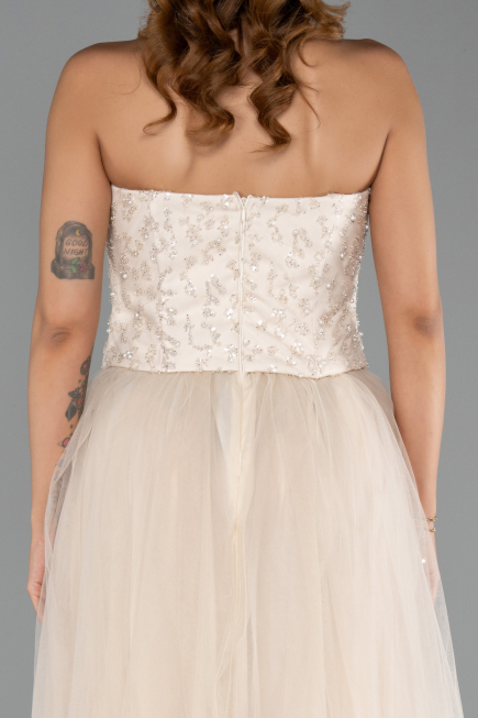 Abendkleid Lang Beige ABU6412