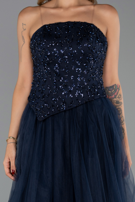Abendkleid Lang Marineblau ABU6412