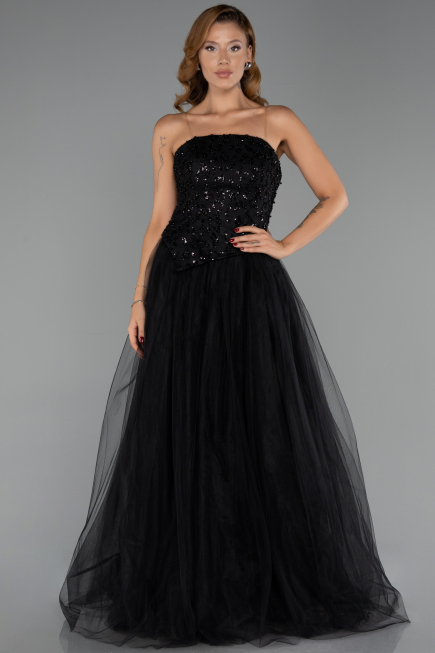 Abendkleid Lang Schwarz ABU6412