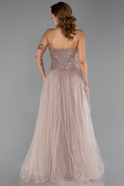 Abendkleid Lang Nerzbraun ABU6412