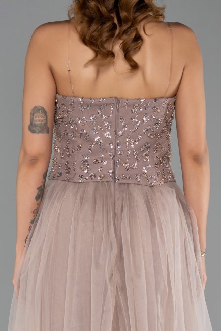 Abendkleid Lang Nerzbraun ABU6412