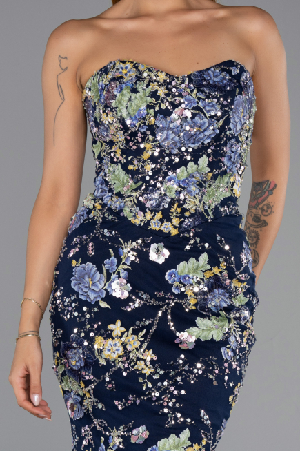 Abendkleid Lang Marineblau ABU6421