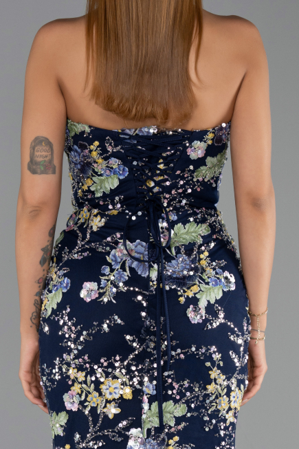 Abendkleid Lang Marineblau ABU6421