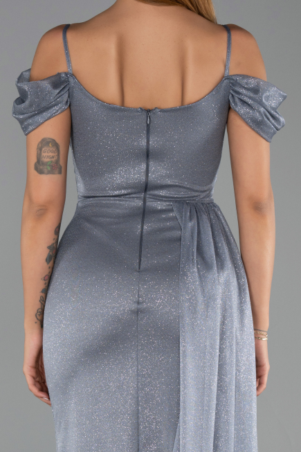 Abendkleid Lang Anthrazit ABU2835