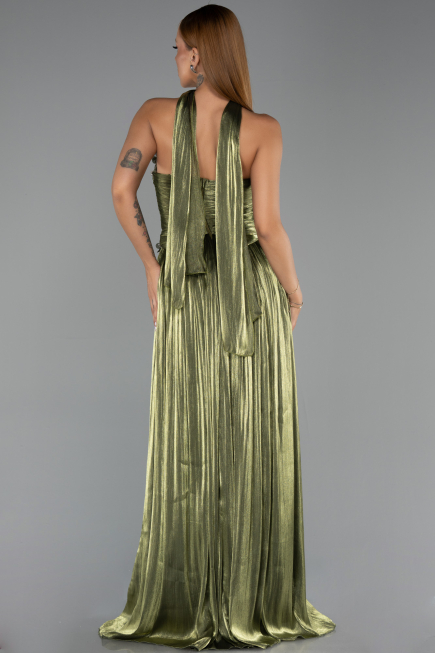Abendkleid Lang Chiffon Öl Grün ABU6322