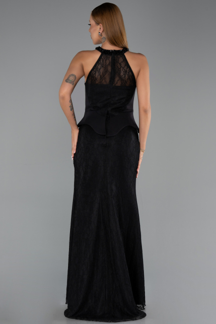 Abendkleid Lang Spitze Schwarz ABU6425