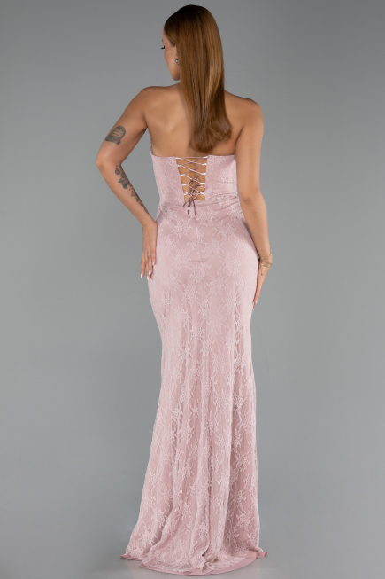 Abendkleid Lang Spitze Puder ABU6419