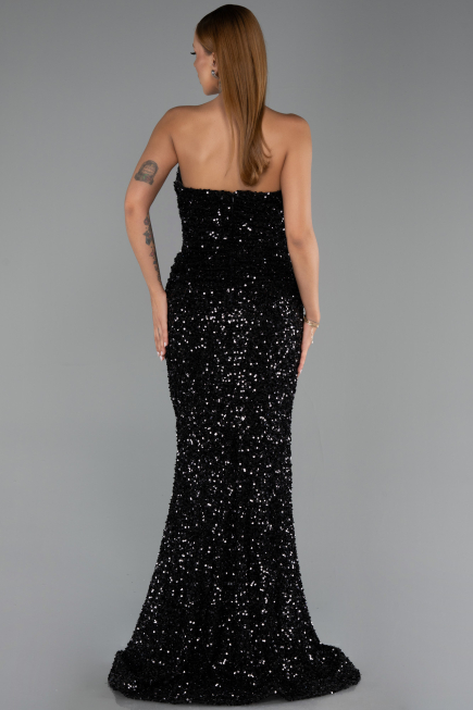 Abendkleid Lang Schwarz ABU6439