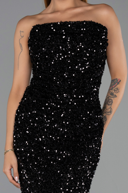 Abendkleid Lang Schwarz ABU6439