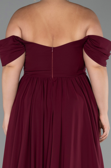 Kirschrot Abendgarderobe İn Großen Größen Chiffon Lang ABU3738