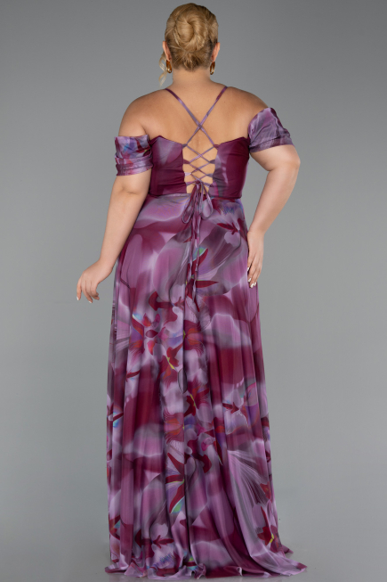Abendkleid in Übergröße Lang Pflaume ABU6409
