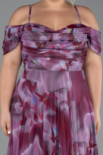 Abendkleid in Übergröße Lang Pflaume ABU6409
