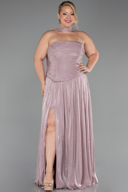 Abendkleid in Übergröße Lang Chiffon Lavendel hell ABU5958