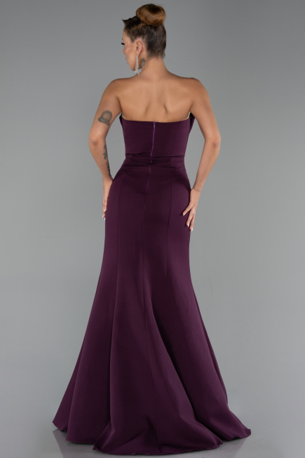 Abendkleid im Meerjungfrau-Stil Lang Pflaume ABU6526