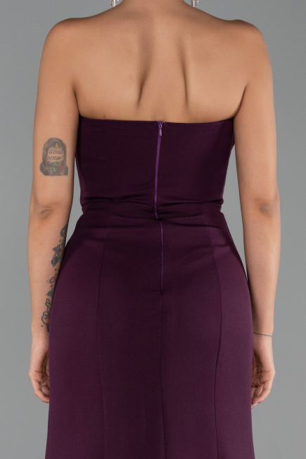 Abendkleid im Meerjungfrau-Stil Lang Pflaume ABU6526