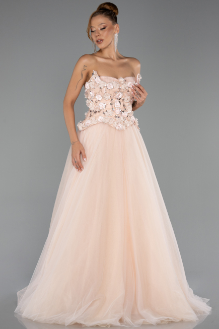 Abendkleid Lang Lachs ABU6523
