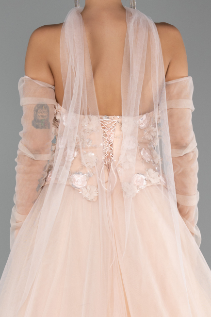 Abendkleid Lang Lachs ABU6523