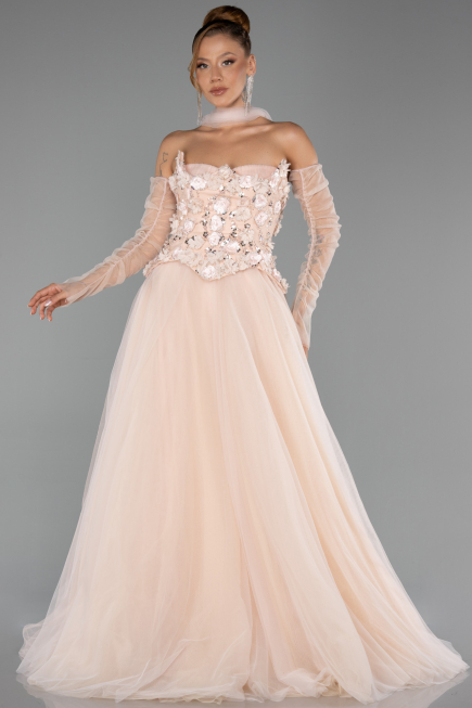 Abendkleid Lang Lachs ABU6523