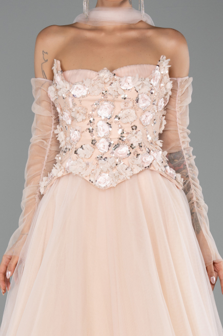 Abendkleid Lang Lachs ABU6523