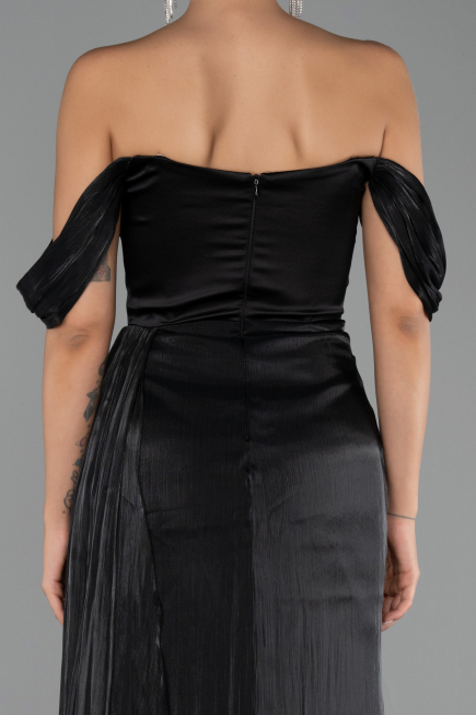 Abendkleid Lang Chiffon Schwarz ABU6496
