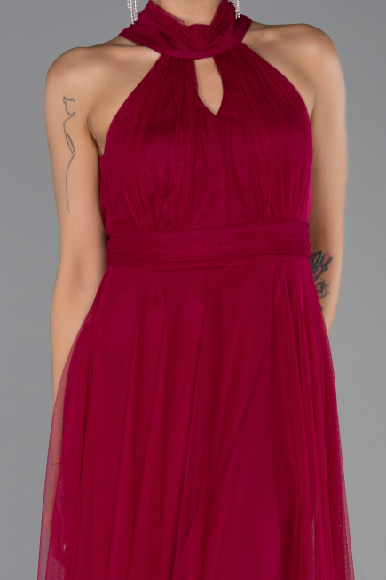 Abschlusskleid Lang Pflaume ABU3252