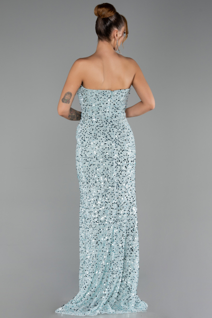 Abendkleid Lang Schuppig Minzgrün ABU6503