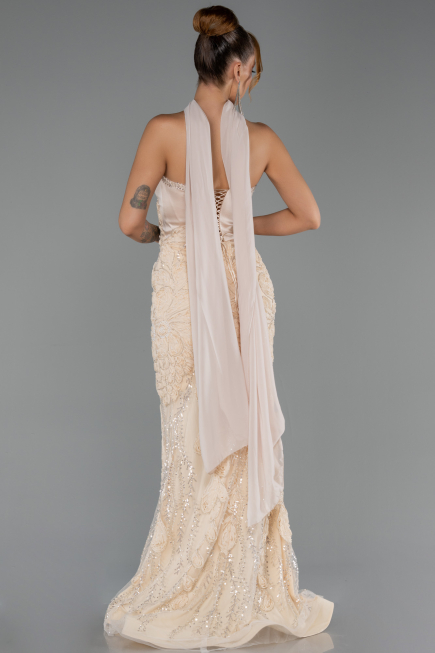 Abendkleid Lang Beige ABU6442