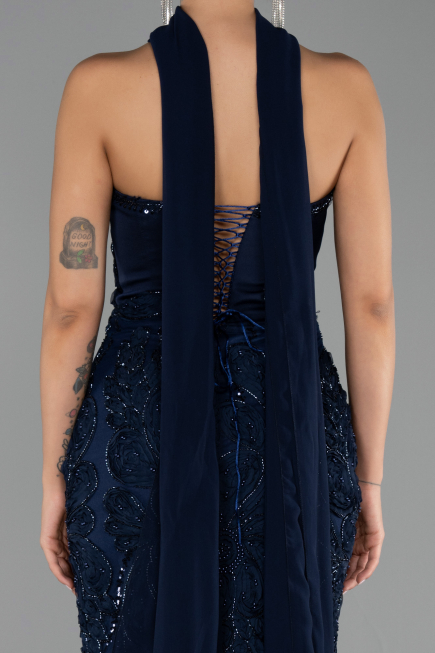 Abendkleid Lang Marineblau ABU6442