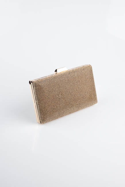Abendtasche Steinbesetzt Gold SH863