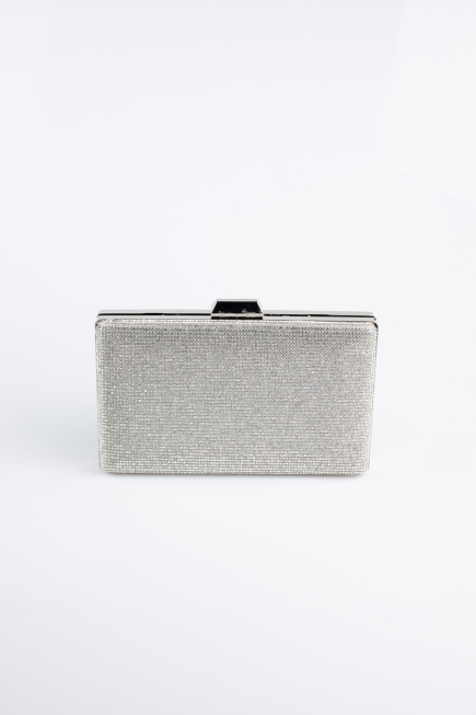 Abendtasche Steinbesetzt Silber SH863